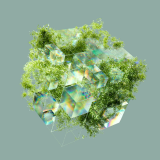 3d cube with grass 